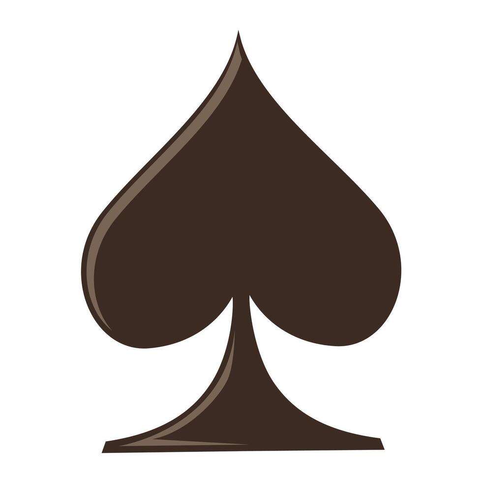 Spade sign card playing clipart on white background vector