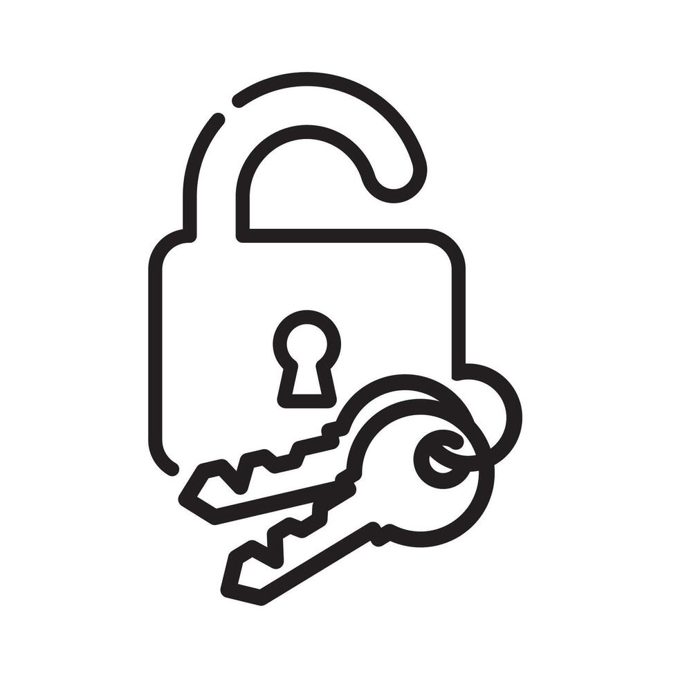 padlock key icon design vector