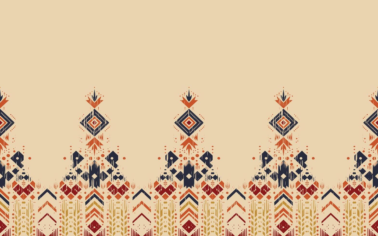 Ethnic abstract ikat art. Seamless pattern in tribal, folk embroidery, and Mexican style. Aztec geometric art vector