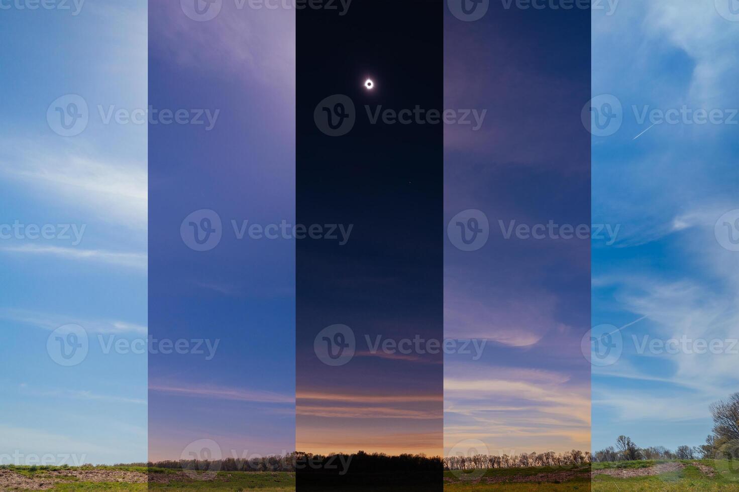 Total Solar Eclipse Wide Angle Full Event Time Lapse - Photo Merge, Totality