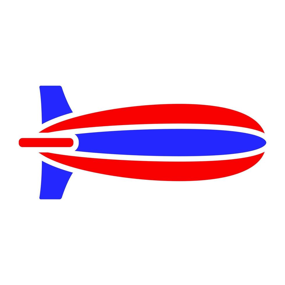 Patriotic blimp icon. Red and blue colors. Symbol of American celebrations, parades, and national pride. vector