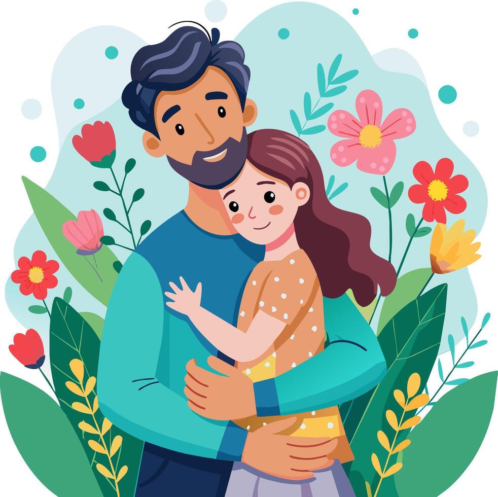 father and child vector