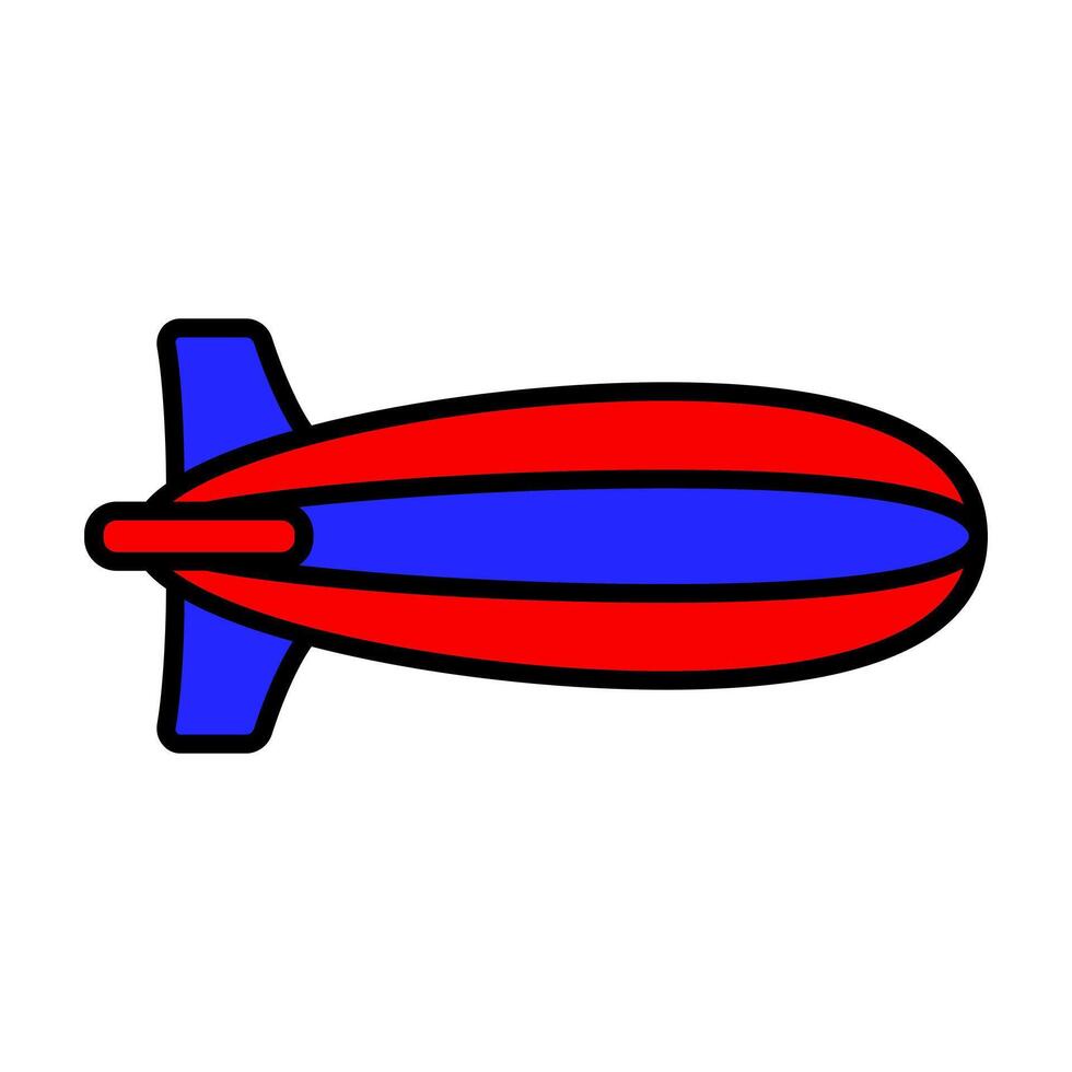 Patriotic blimp icon. Red and blue colors. Symbol of American celebrations, parades, and national pride. vector