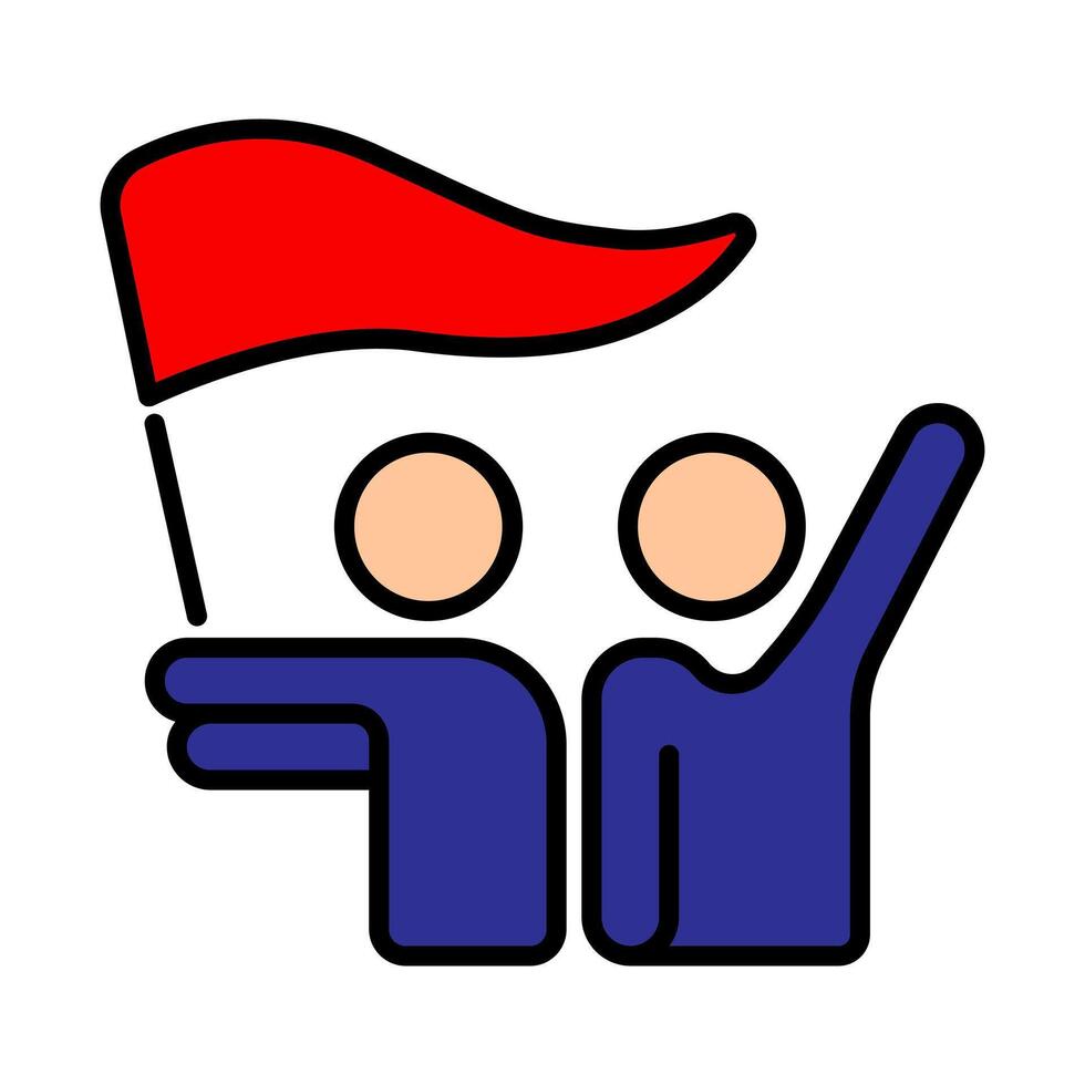 People with a flag. Protest, elections, rally, freedom, independence, civil war, freedom of speech, demonstration, detentions, will of the people, debate, voters. vector