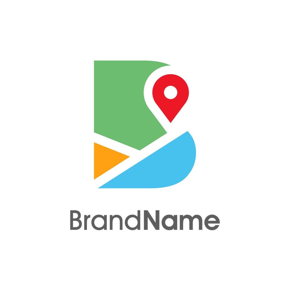 Modern Initial B Maps Location Logo vector