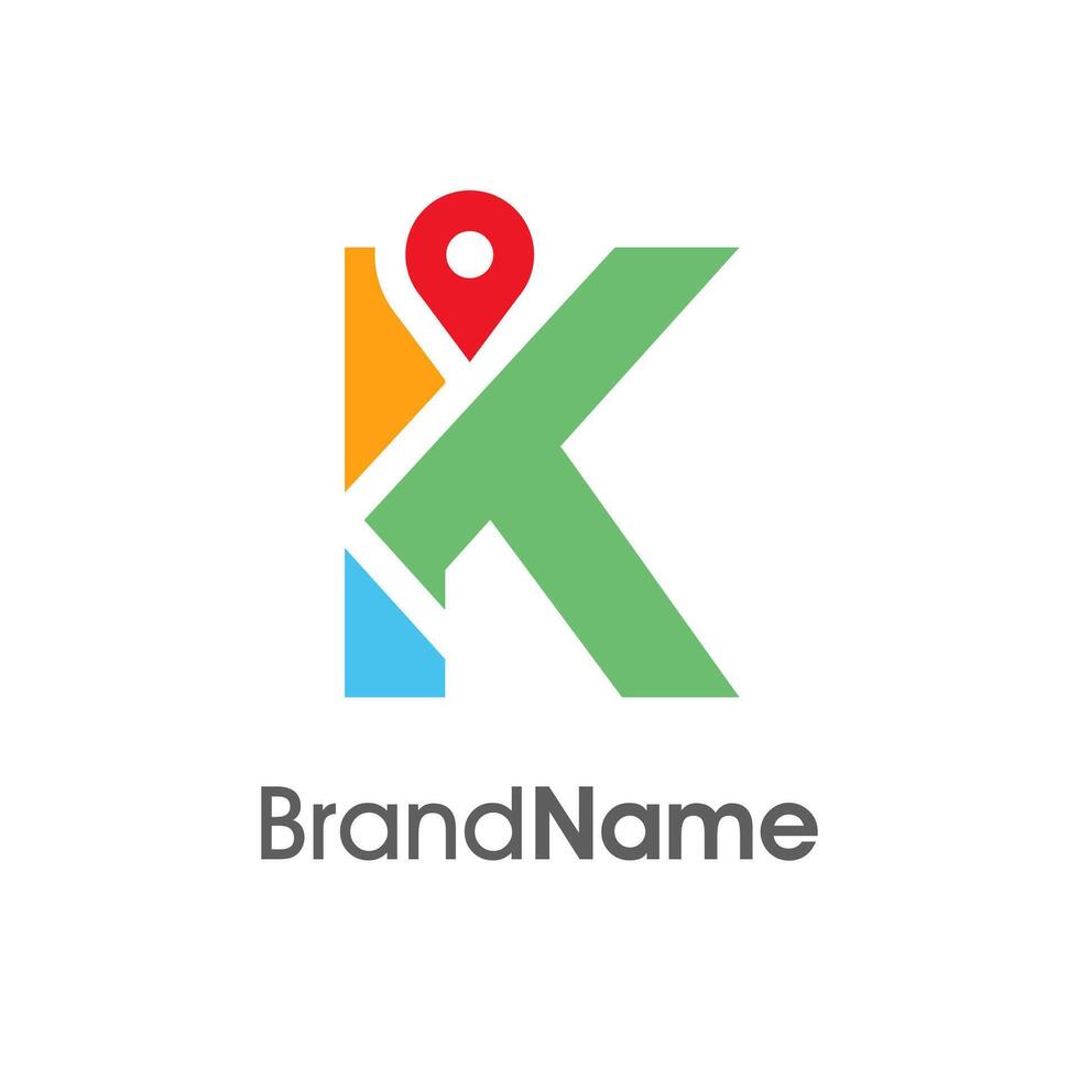 Modern Initial K Maps Location Logo vector