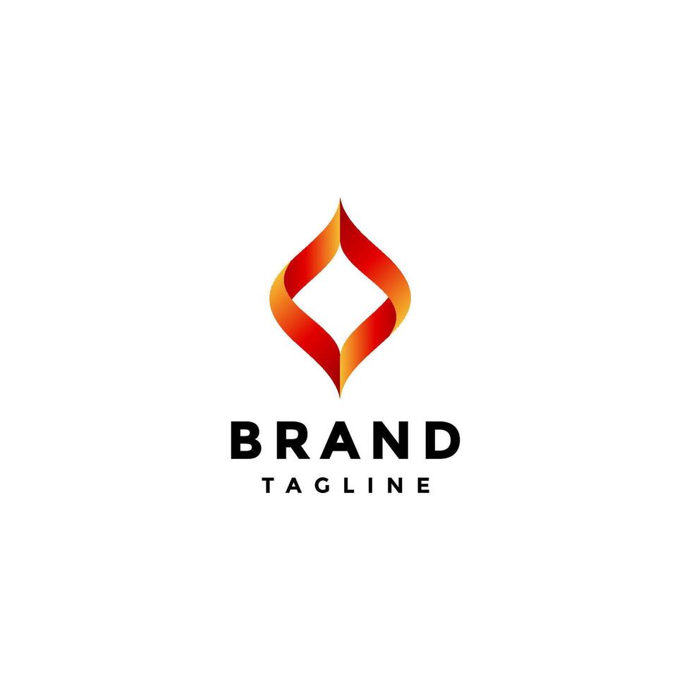 Bold Fire Point Symbol Logo Design. Fiery Red Light Icon Symbol Logo Design. vector