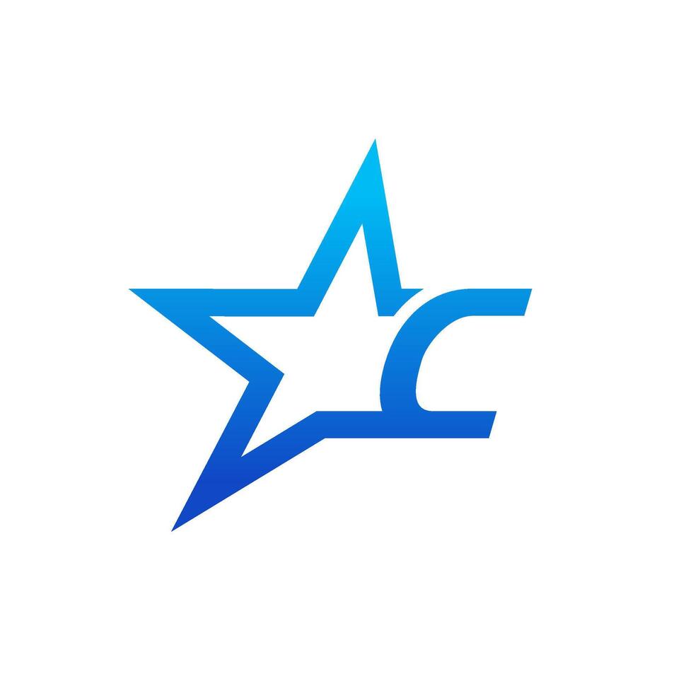 Stylist Initial C Star Logo vector
