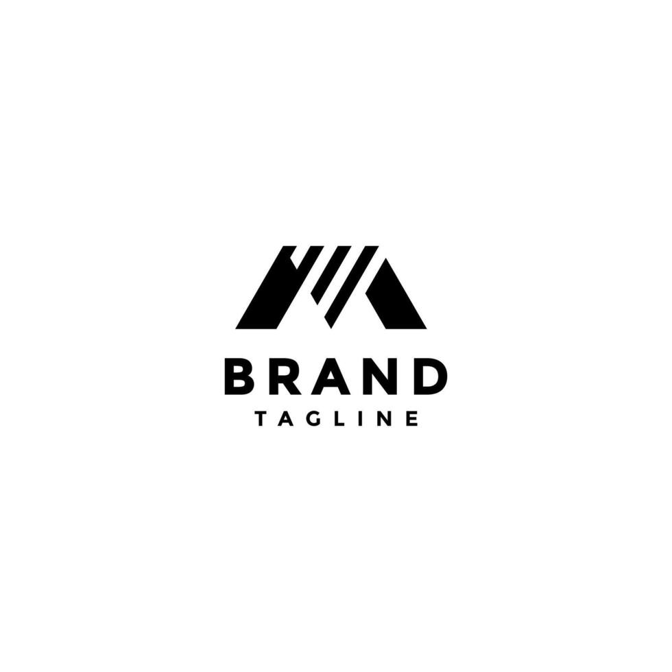 Simple Initial Letter MV Logo Design. Lines of the Letter V in the Letter M Logo Design. vector