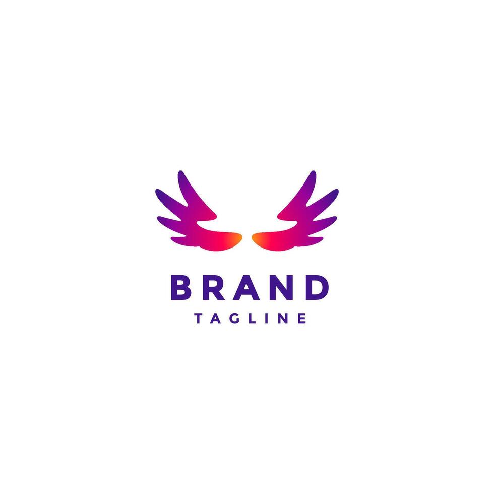 Two Hands Forming Wings Symbol Logo Design. Open Hands Icon Forming Wings Symbol Design. vector
