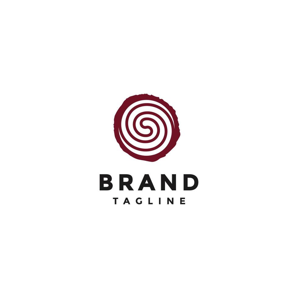 Tree Circles Shape the Letter S Logo. Tree trunk year line with letter S in the middle Logo Design. vector