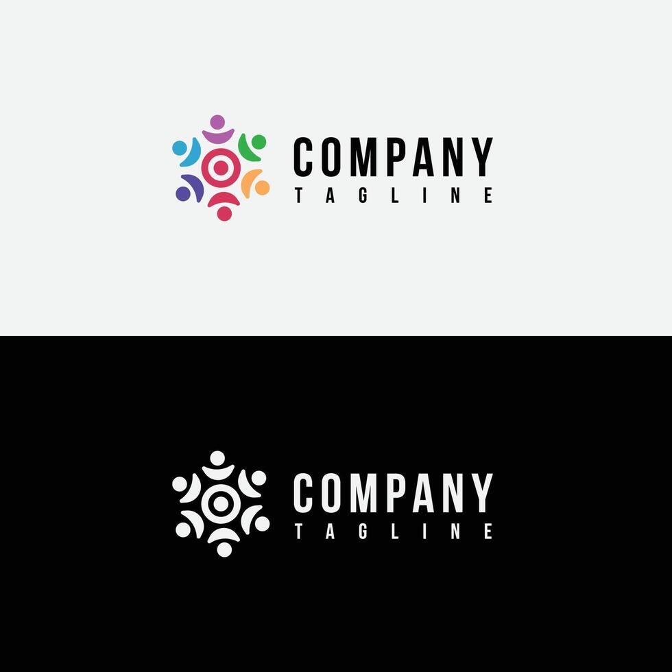 connect people logo grub target logo design vector