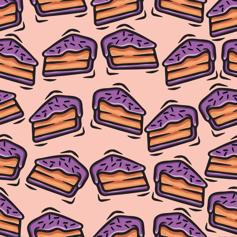 cake seamless pattern hand drawn collection vector