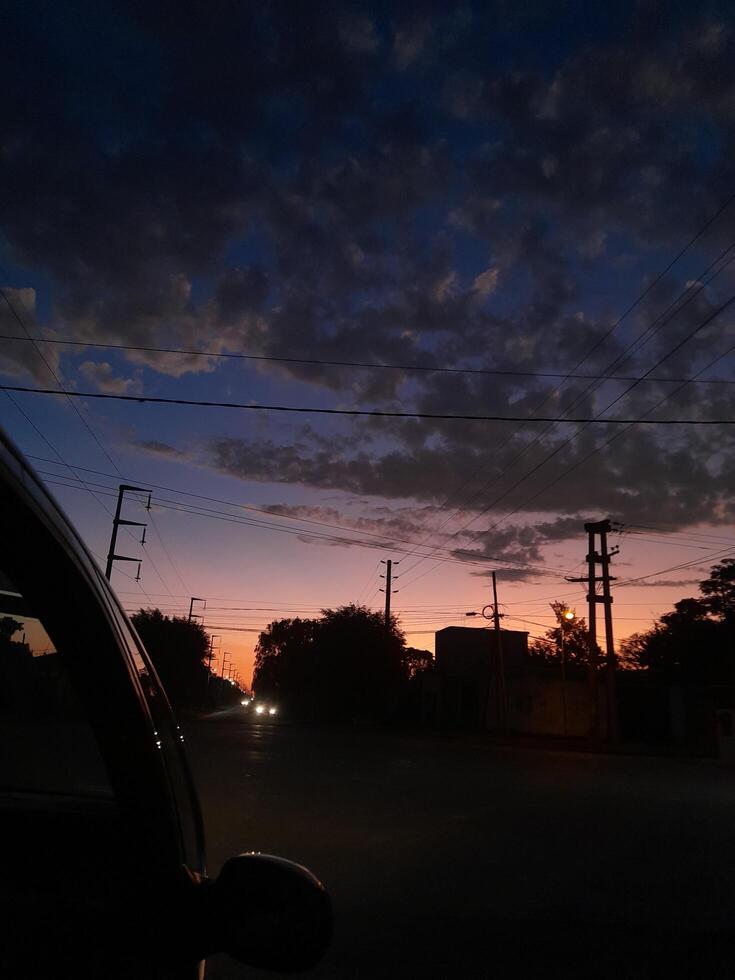 sunset in the city photo