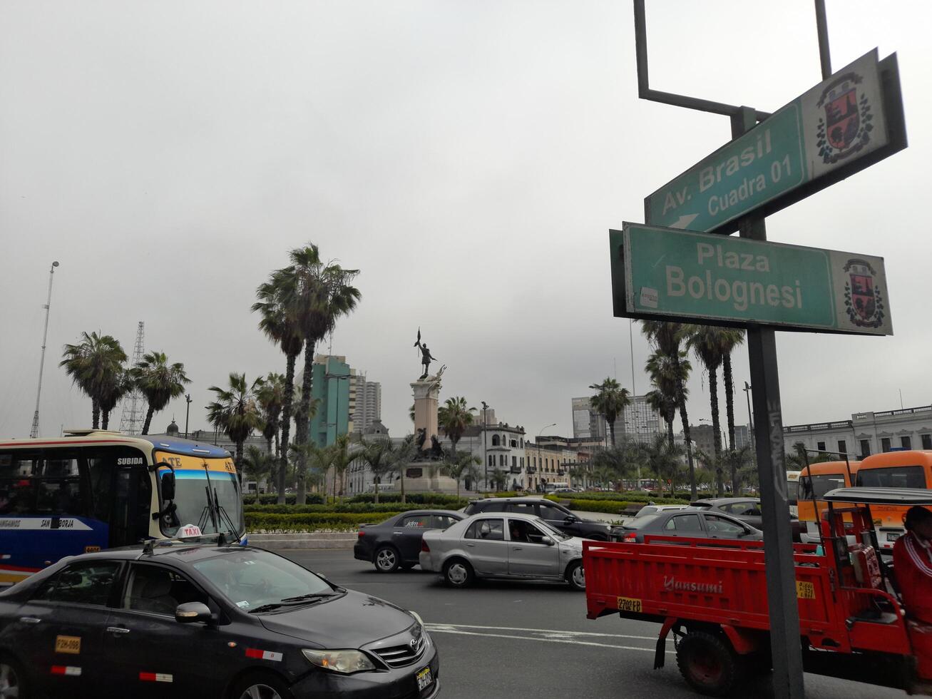 city street in lima, peru photo