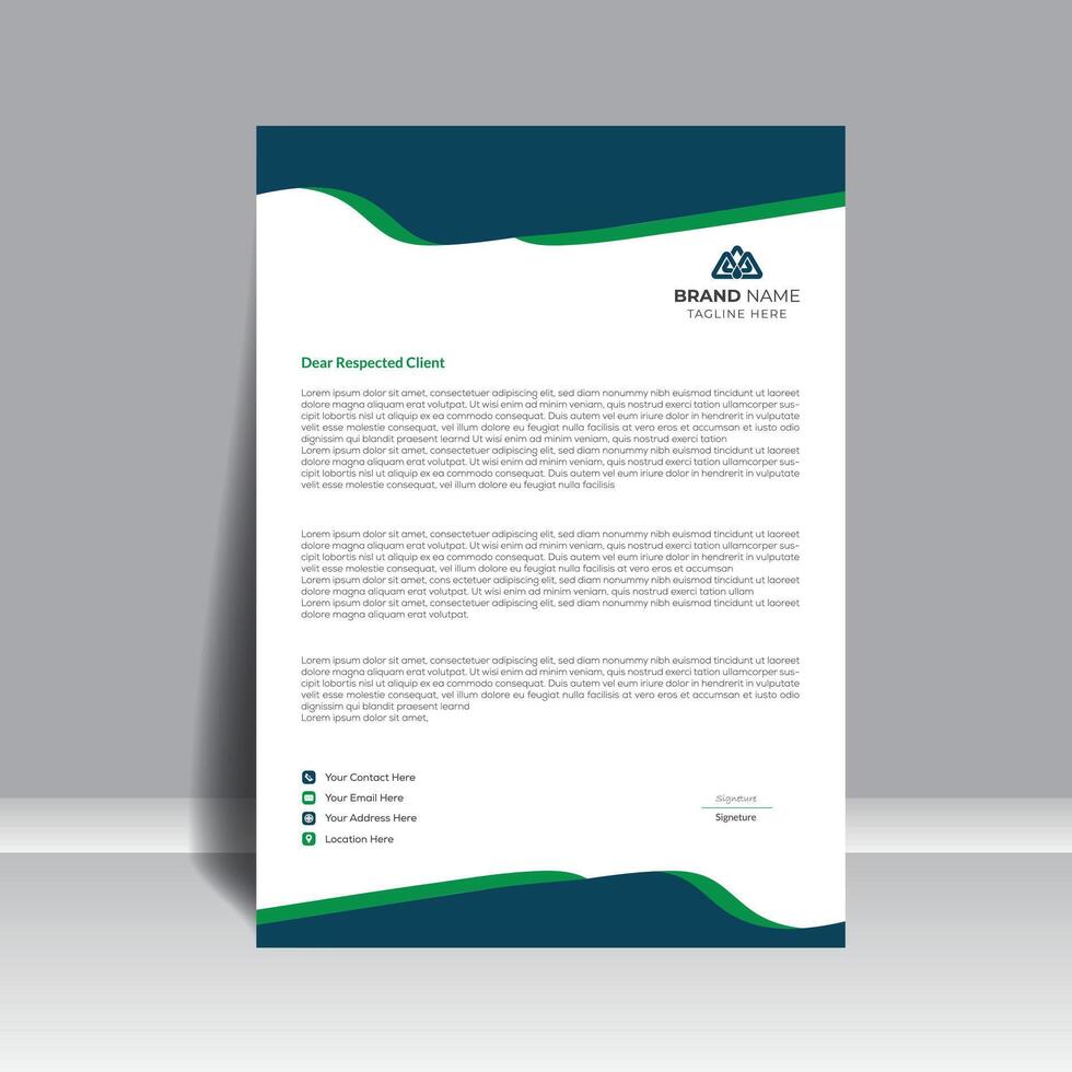 Business style letterhead template unique stylish design for your project. vector