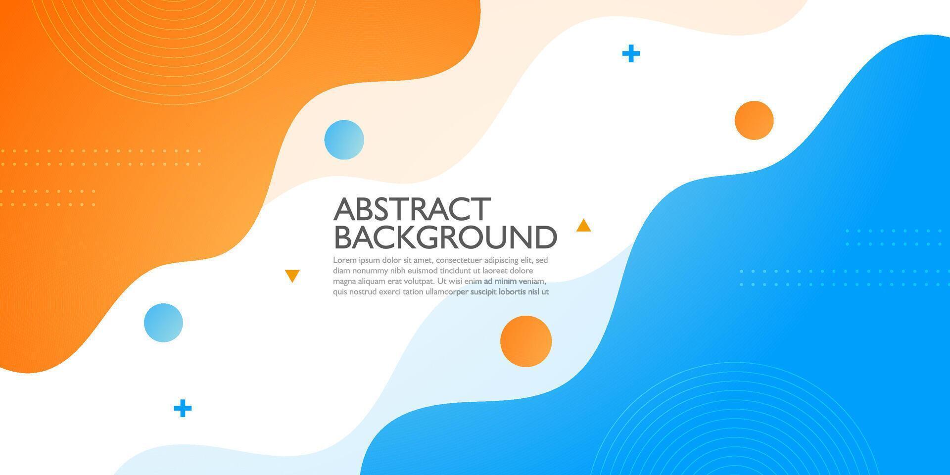 range and blue geometric business banner design. Creative banner design with wave shapes and lines for template. Simple design on white horizontal banner. Eps10 vector