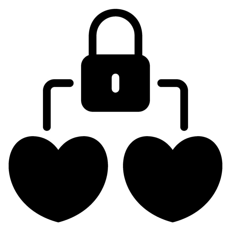 lock glyph icon vector