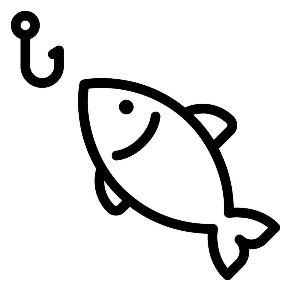 fish line icon vector