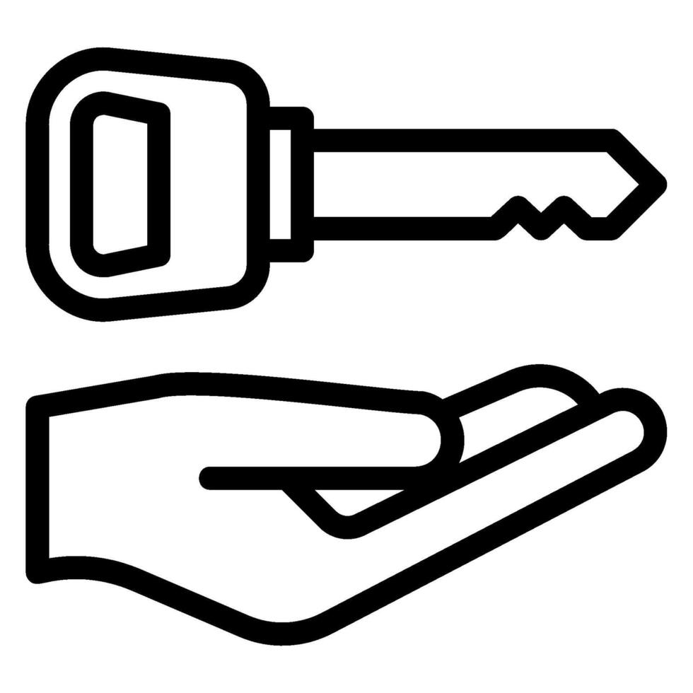 hand line icon vector