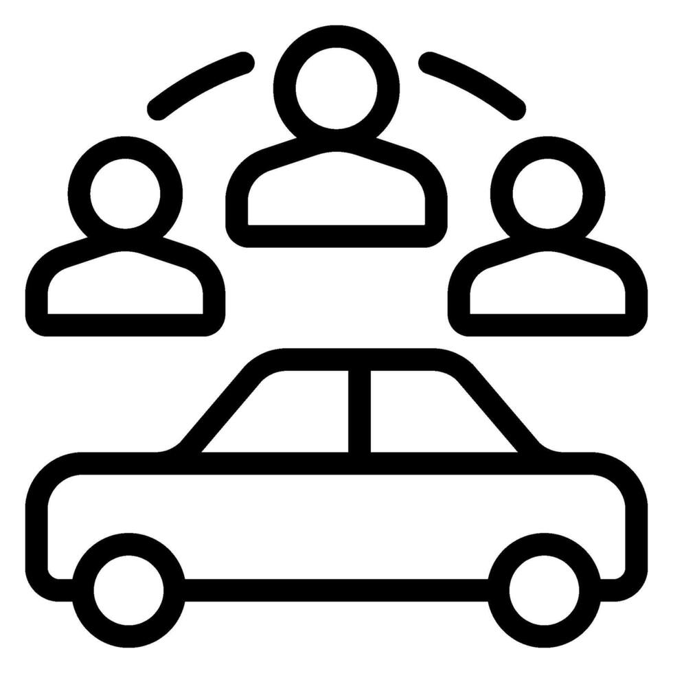 car sharing line icon vector