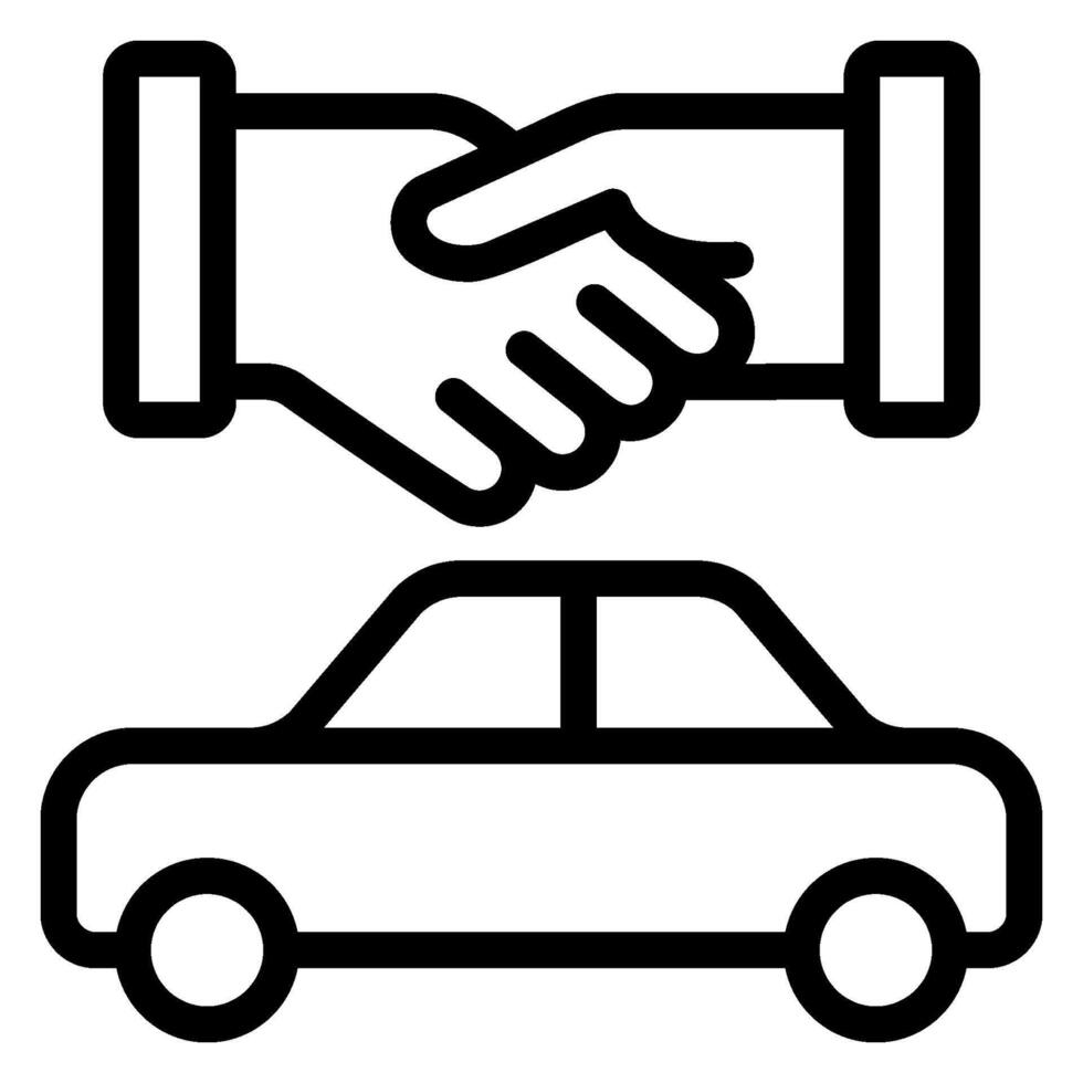 handshake line icon vector
