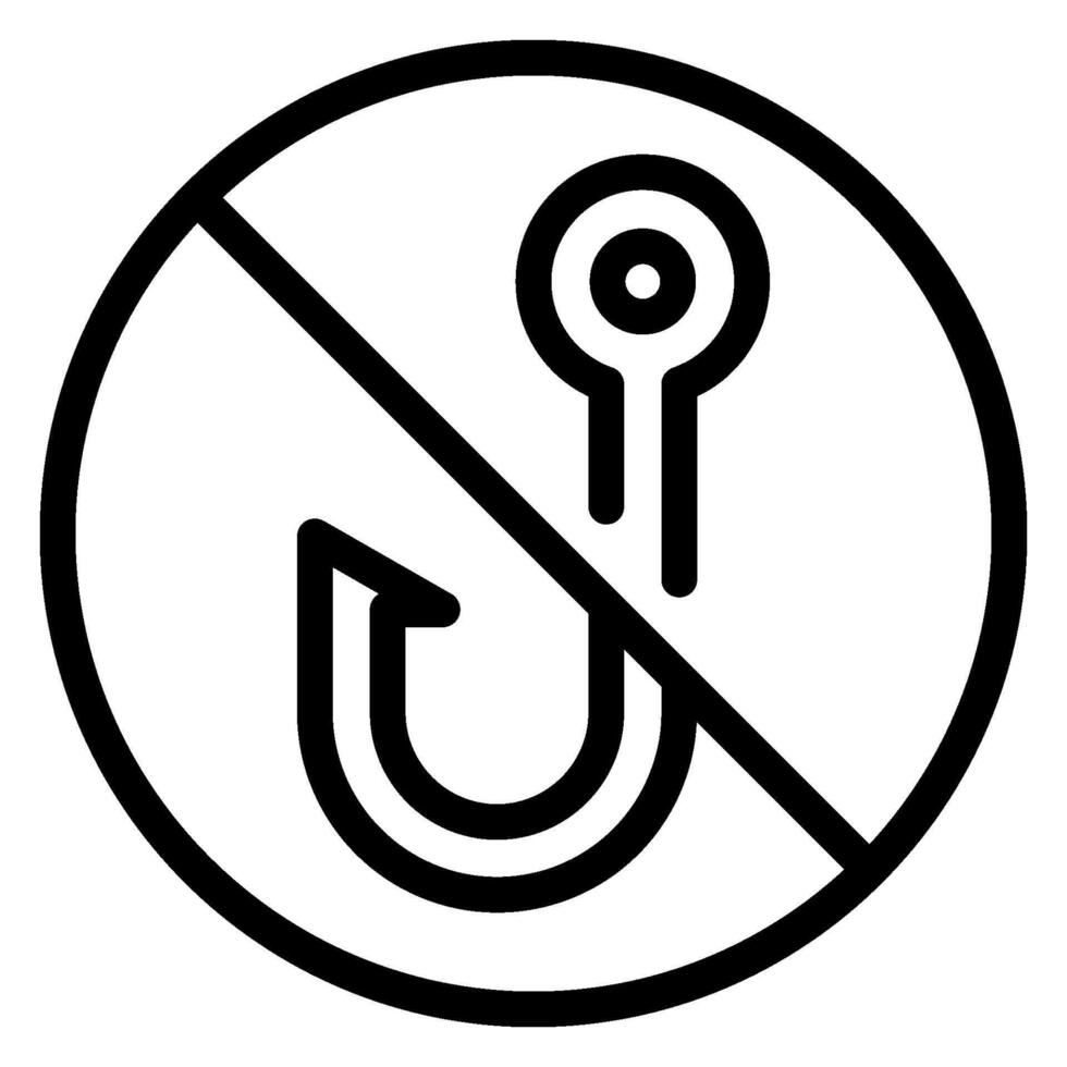no fishing line icon vector