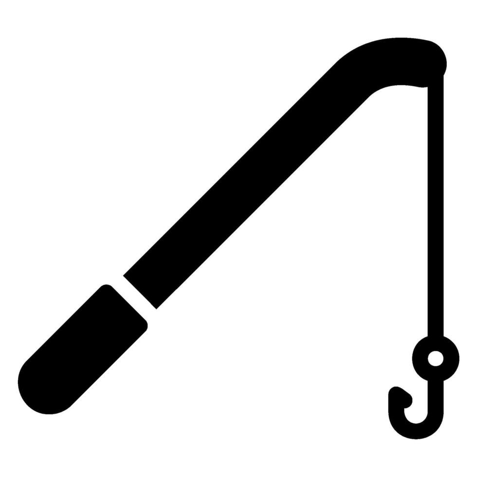 fishing rod glyph icon vector