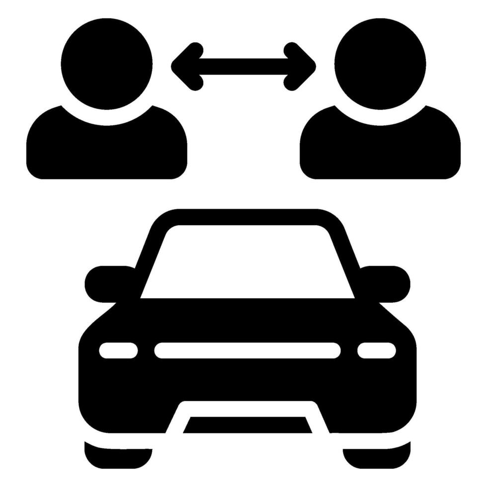 car sharing glyph icon vector