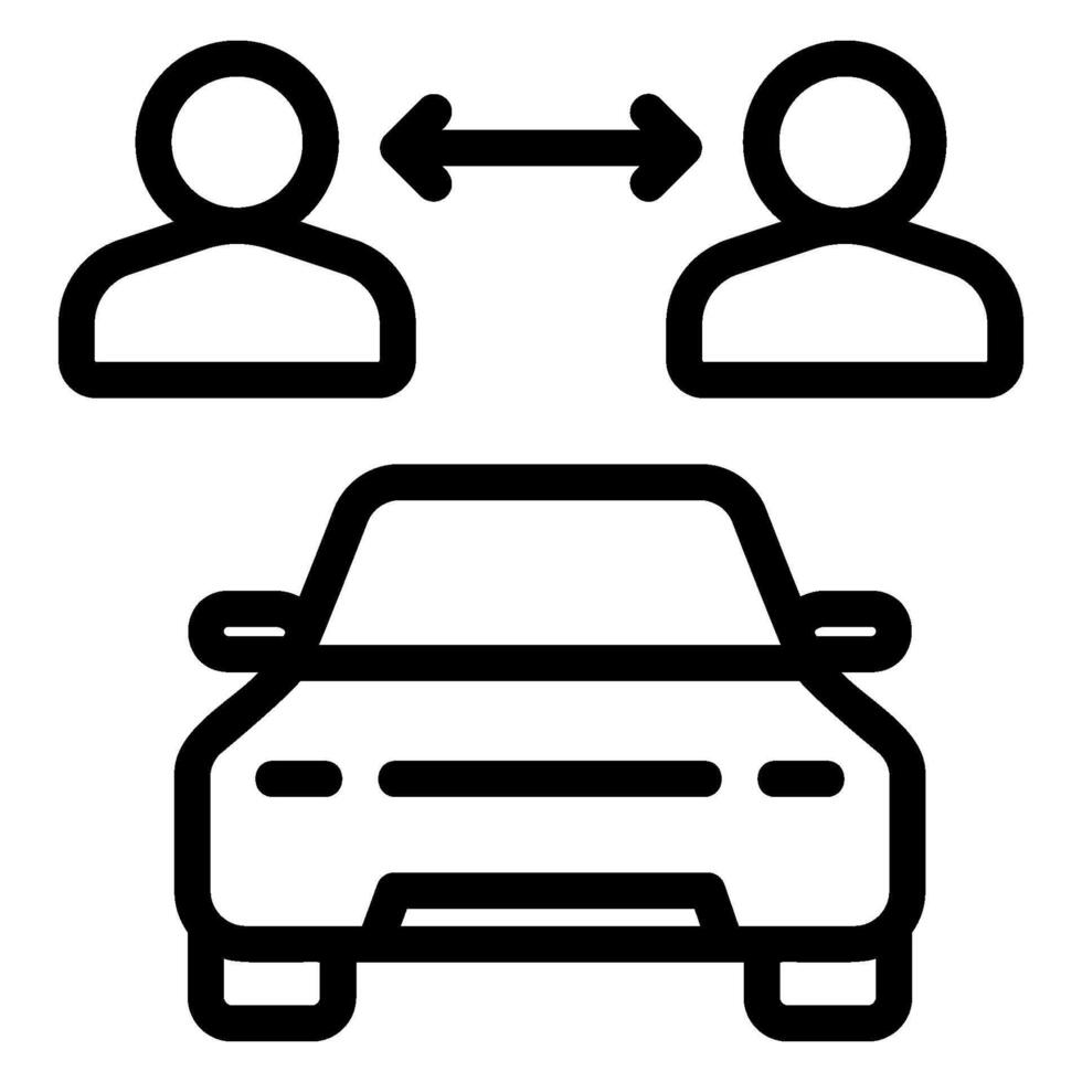 car sharing line icon vector