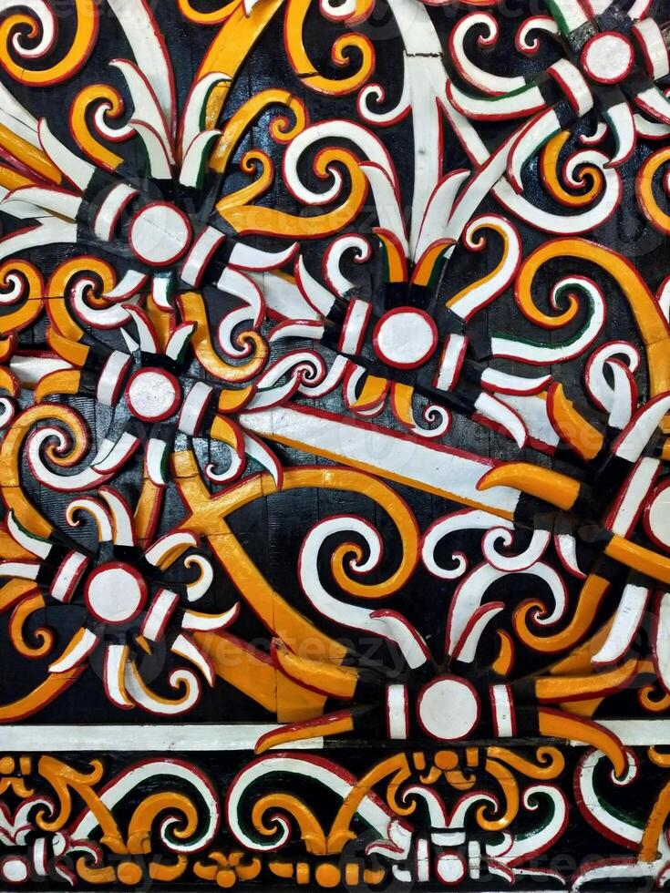 Indonesian Kalimantan Dayak Tribal Batik Background photo