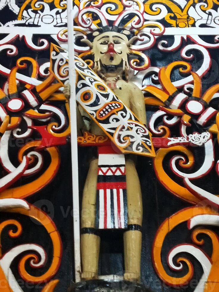 Indonesian Kalimantan Dayak Tribal Batik Background photo