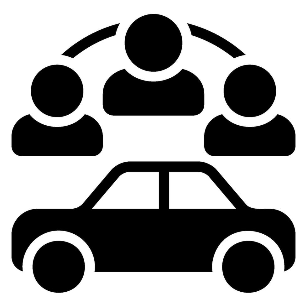 car sharing glyph icon vector