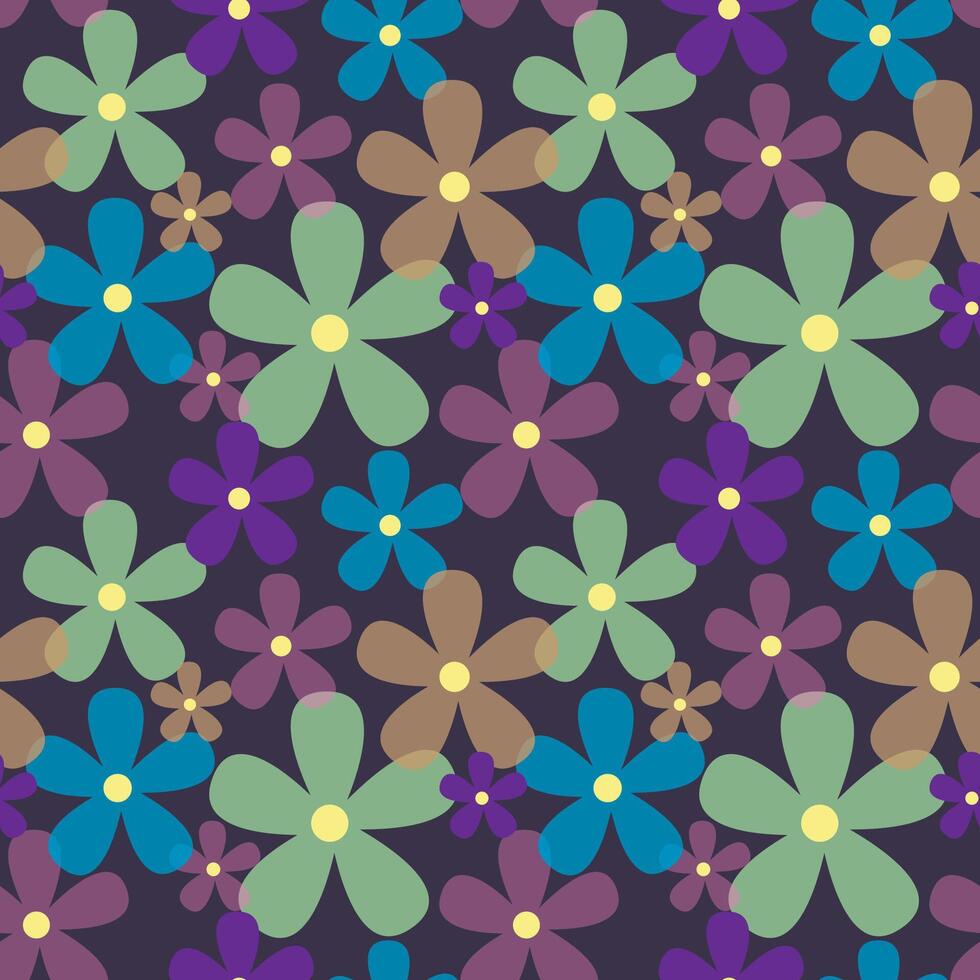 Cute pattern in small flower. Small colorful flowers. vector