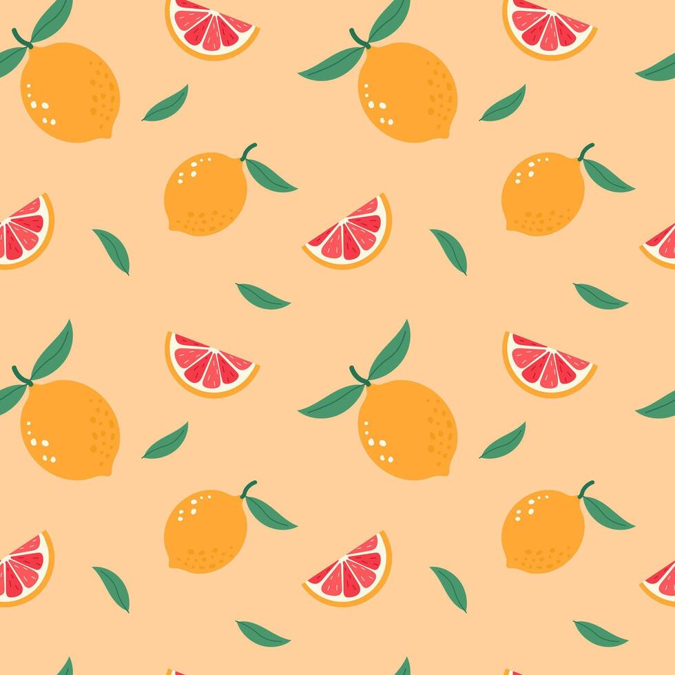 summer fruits seamless patterns vector