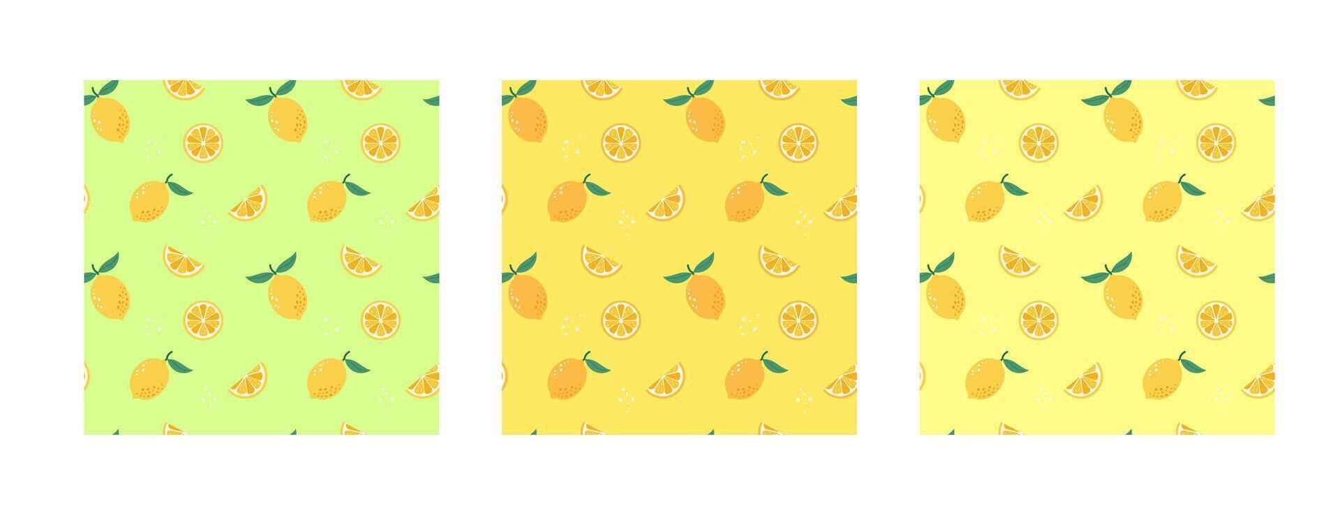 summer fruits seamless patterns vector