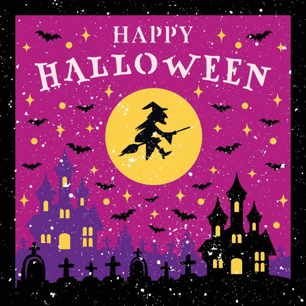 Halloween Scene 3D Background Celebration vector
