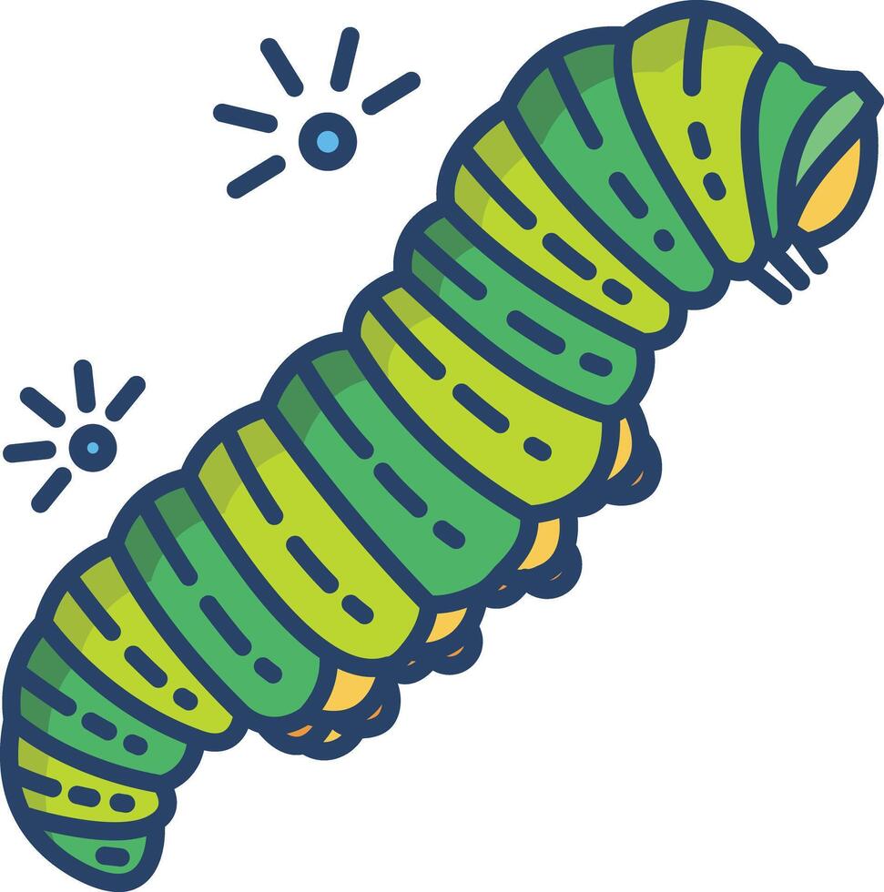 Caterpillar linear color illustration vector