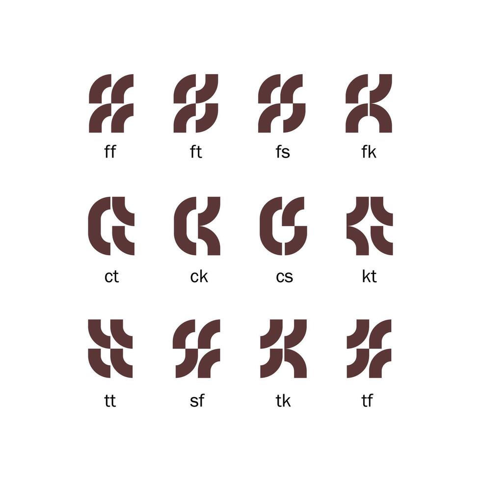 monogram abstract minimalist logo vector