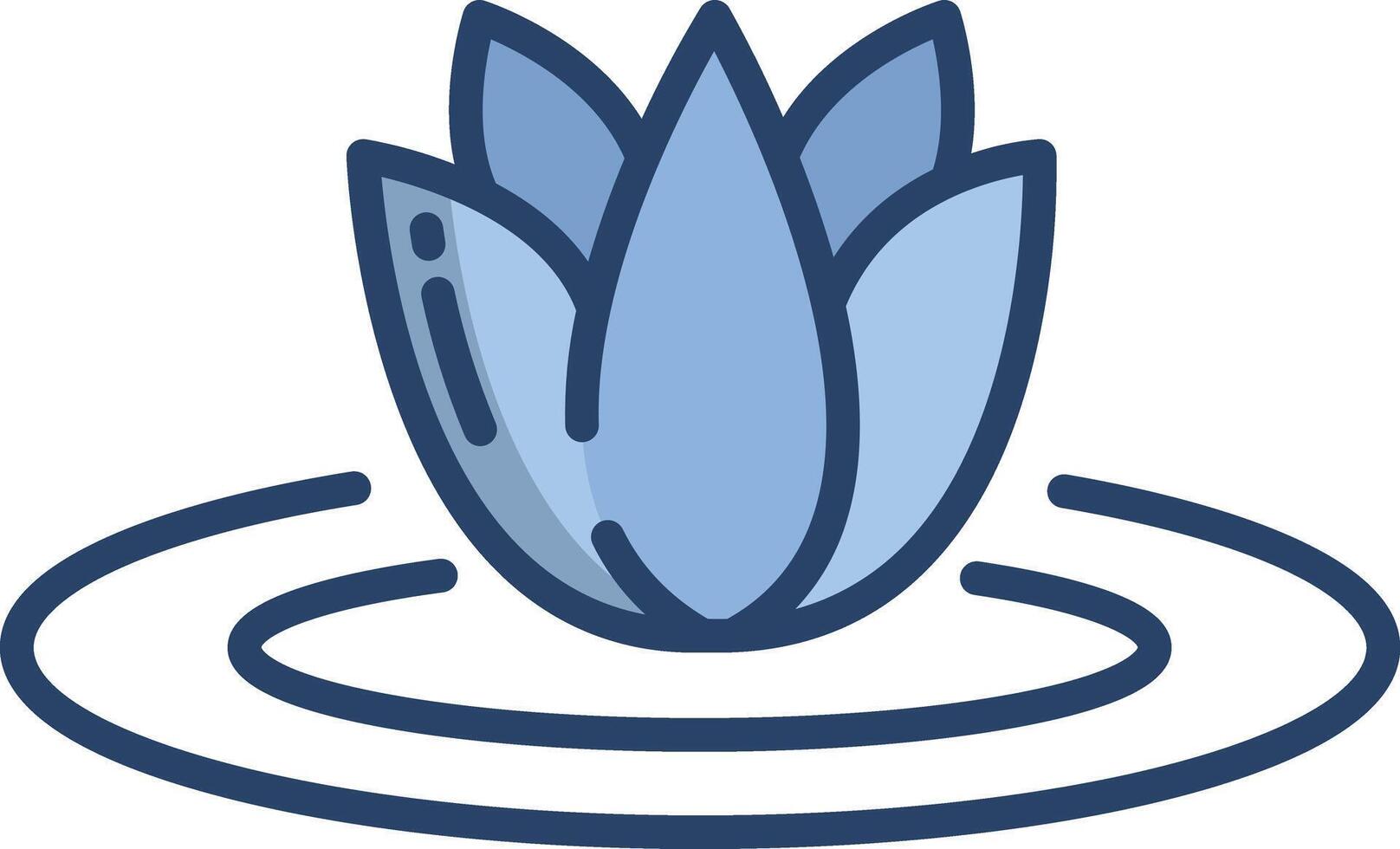 Lotus linear color illustration vector