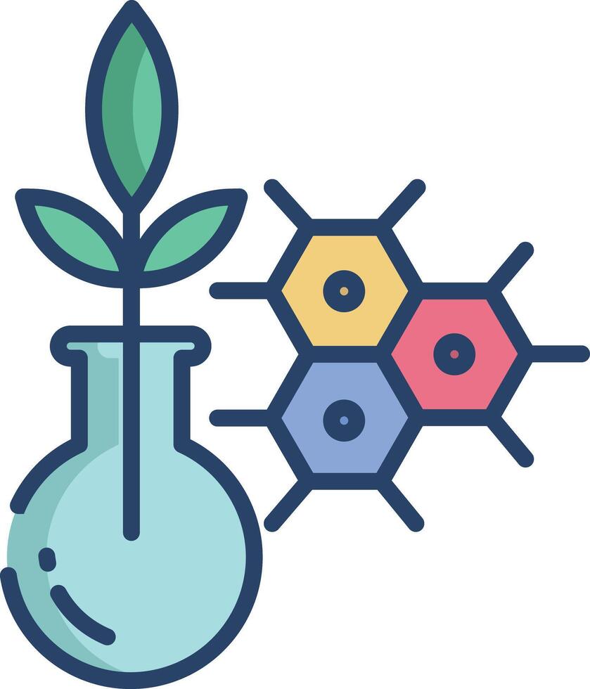 Plant Biology linear color illustration vector