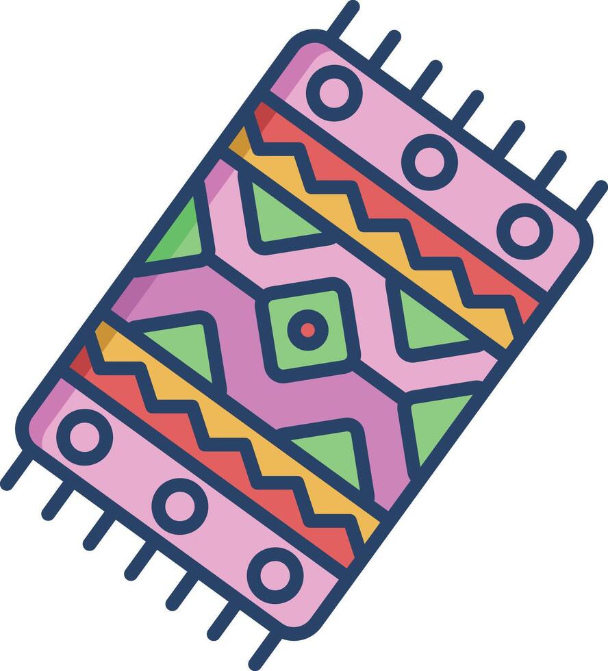 Carpet linear color illustration vector