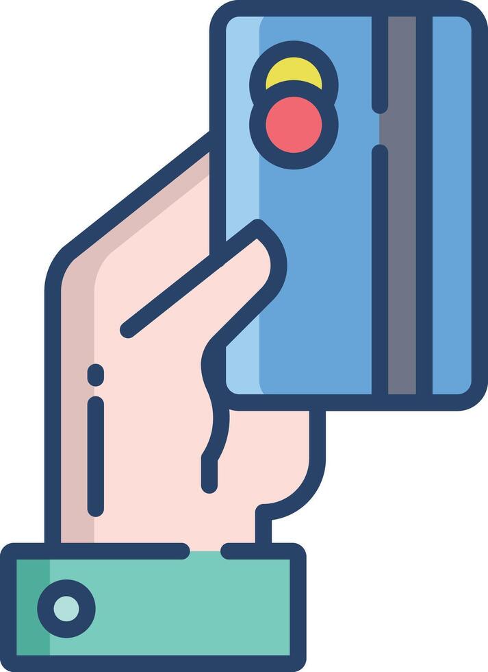 Card Pay linear color illustration vector