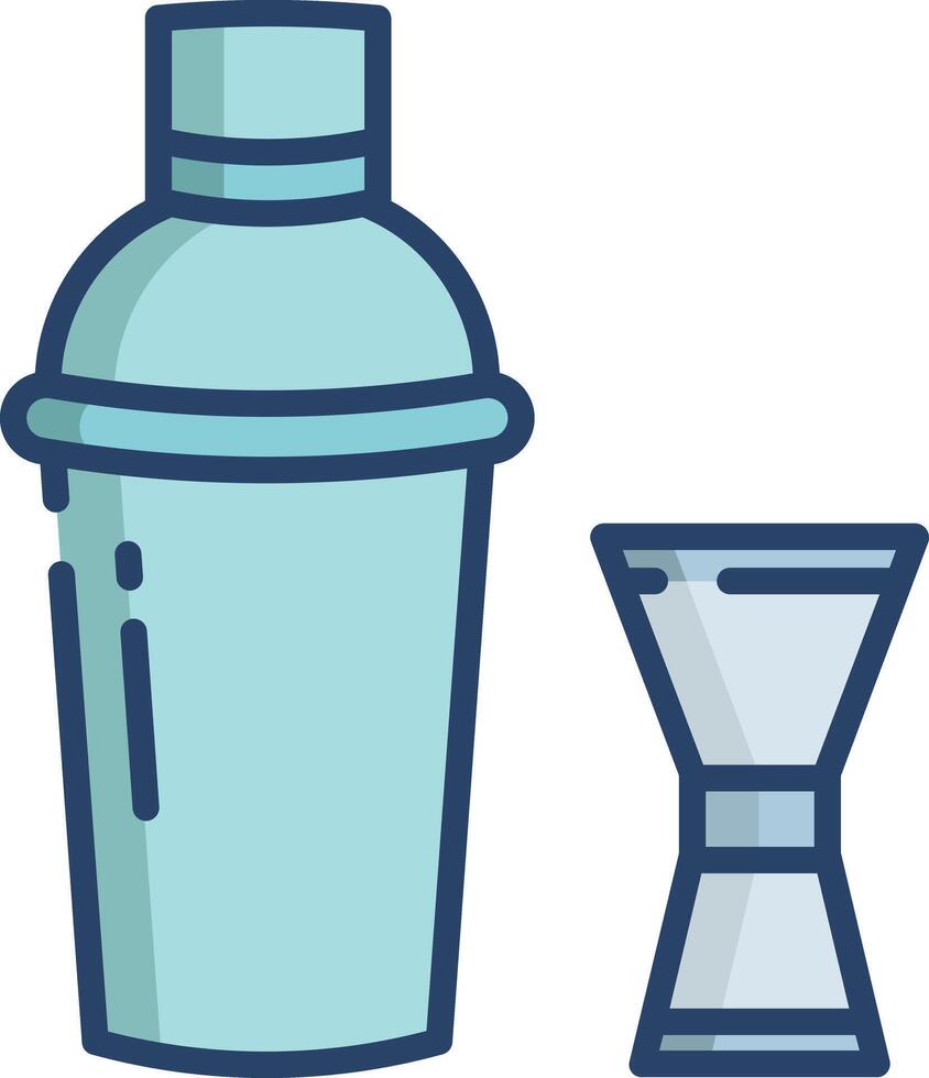 Cocktail Shaker linear color illustration vector