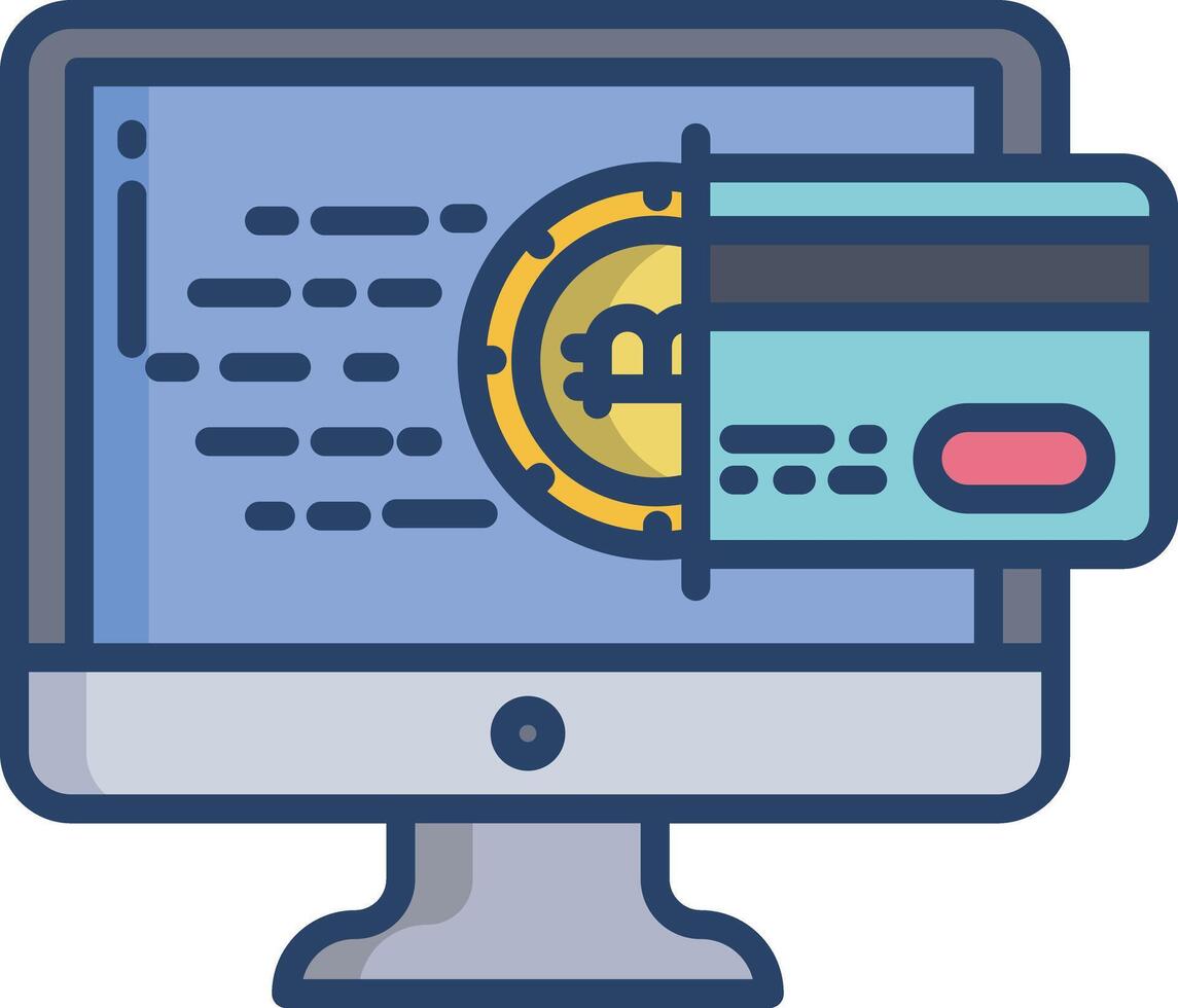 computer linear color illustration vector