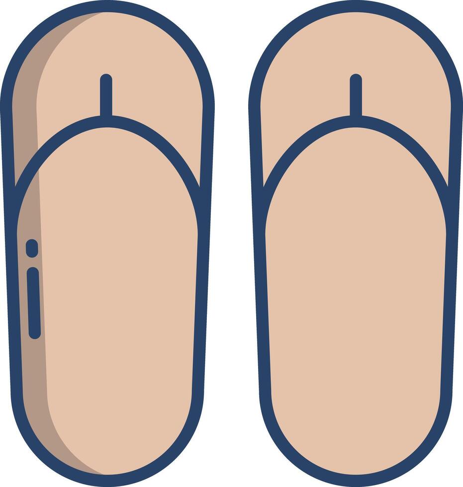 Flip Flops linear color illustration vector