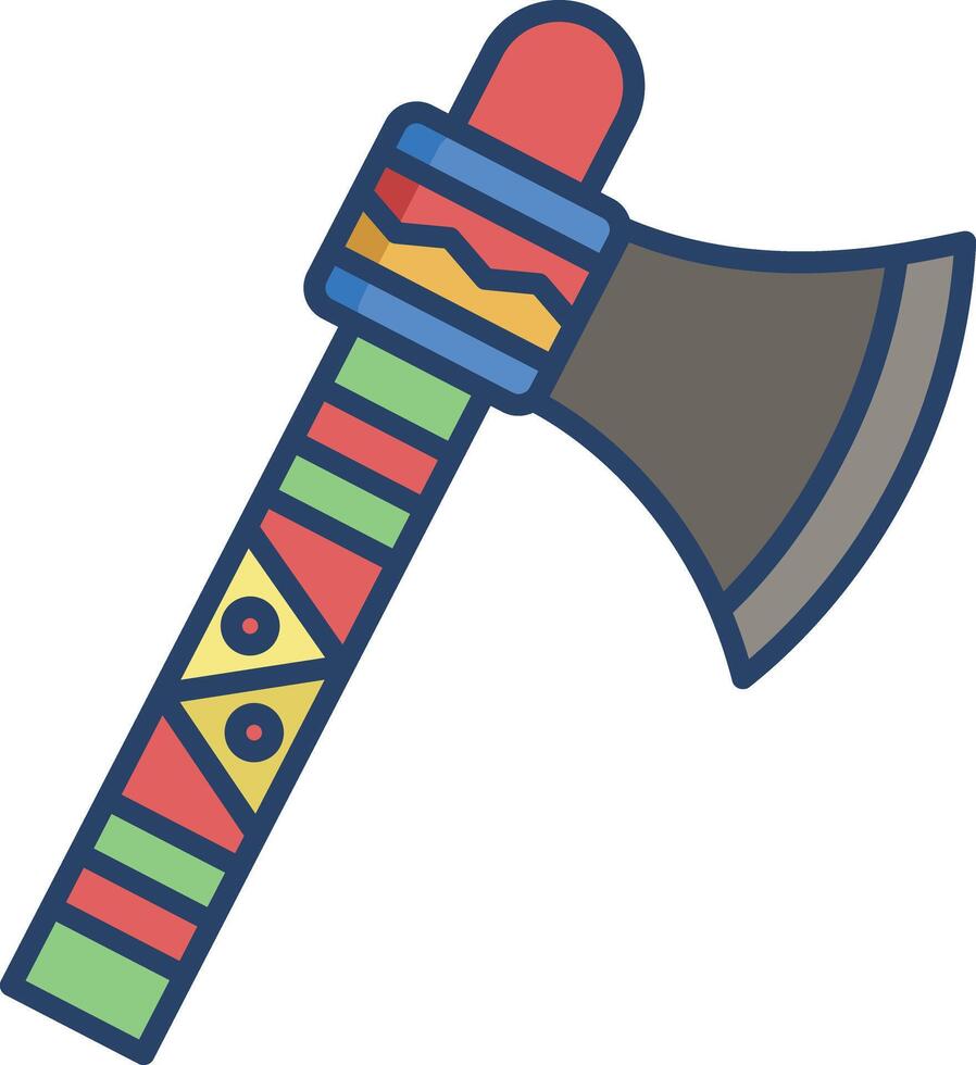 Axe linear color illustration vector