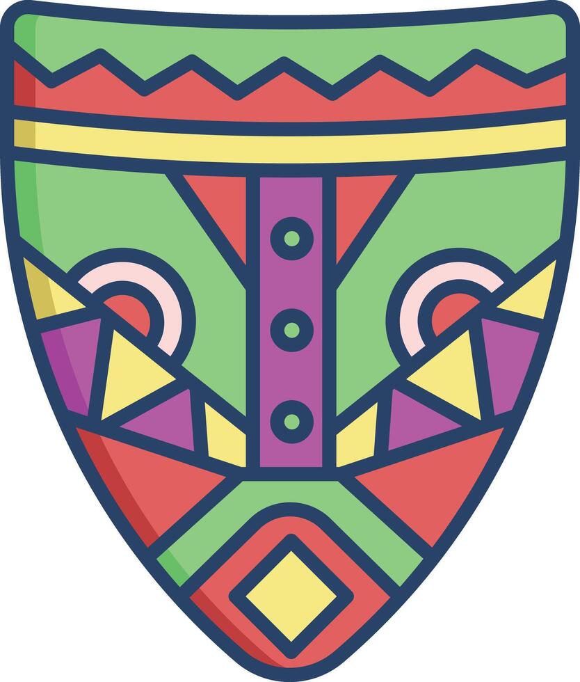 Mask linear color illustration vector
