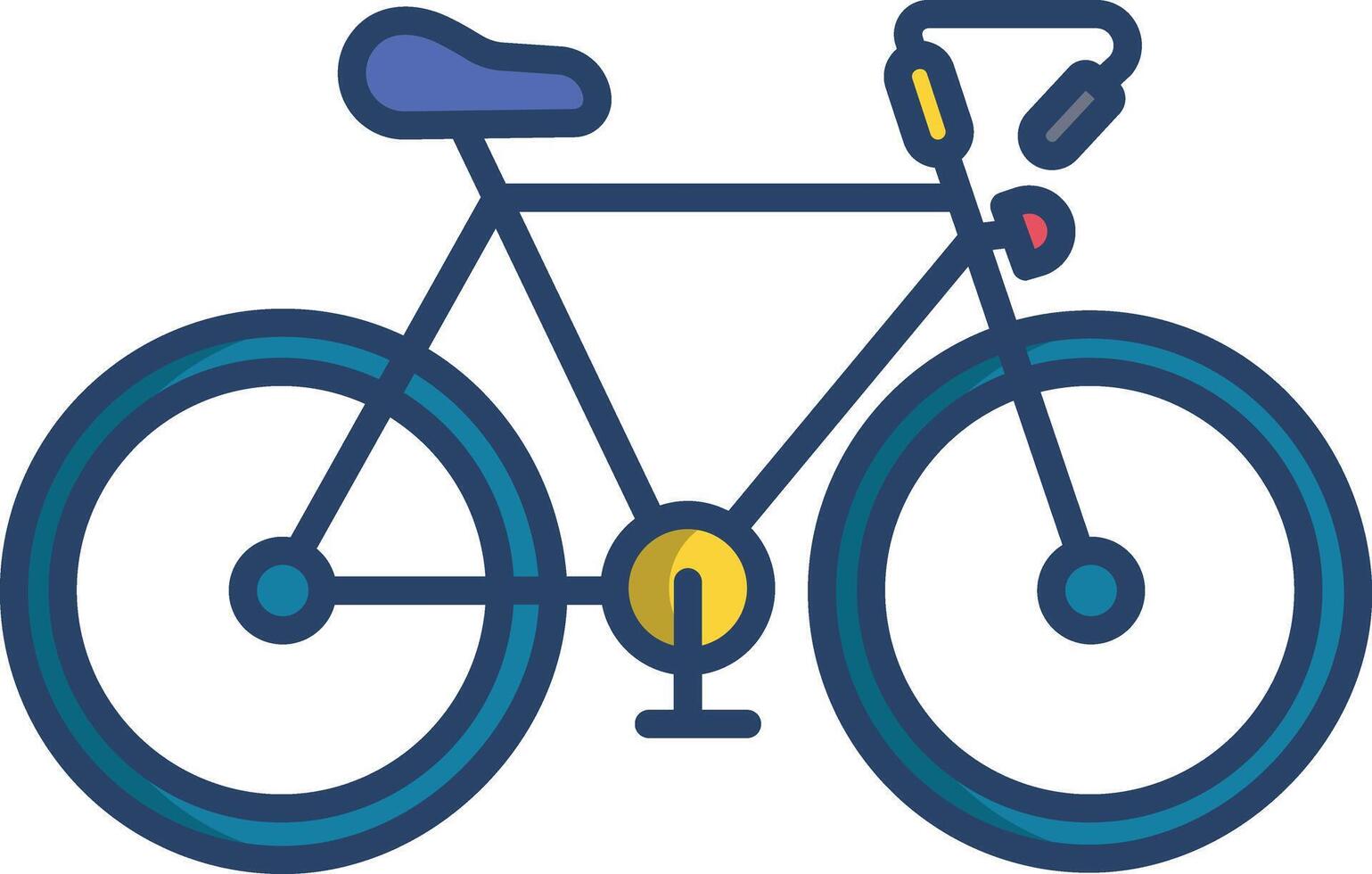 Bicycle linear color illustration vector