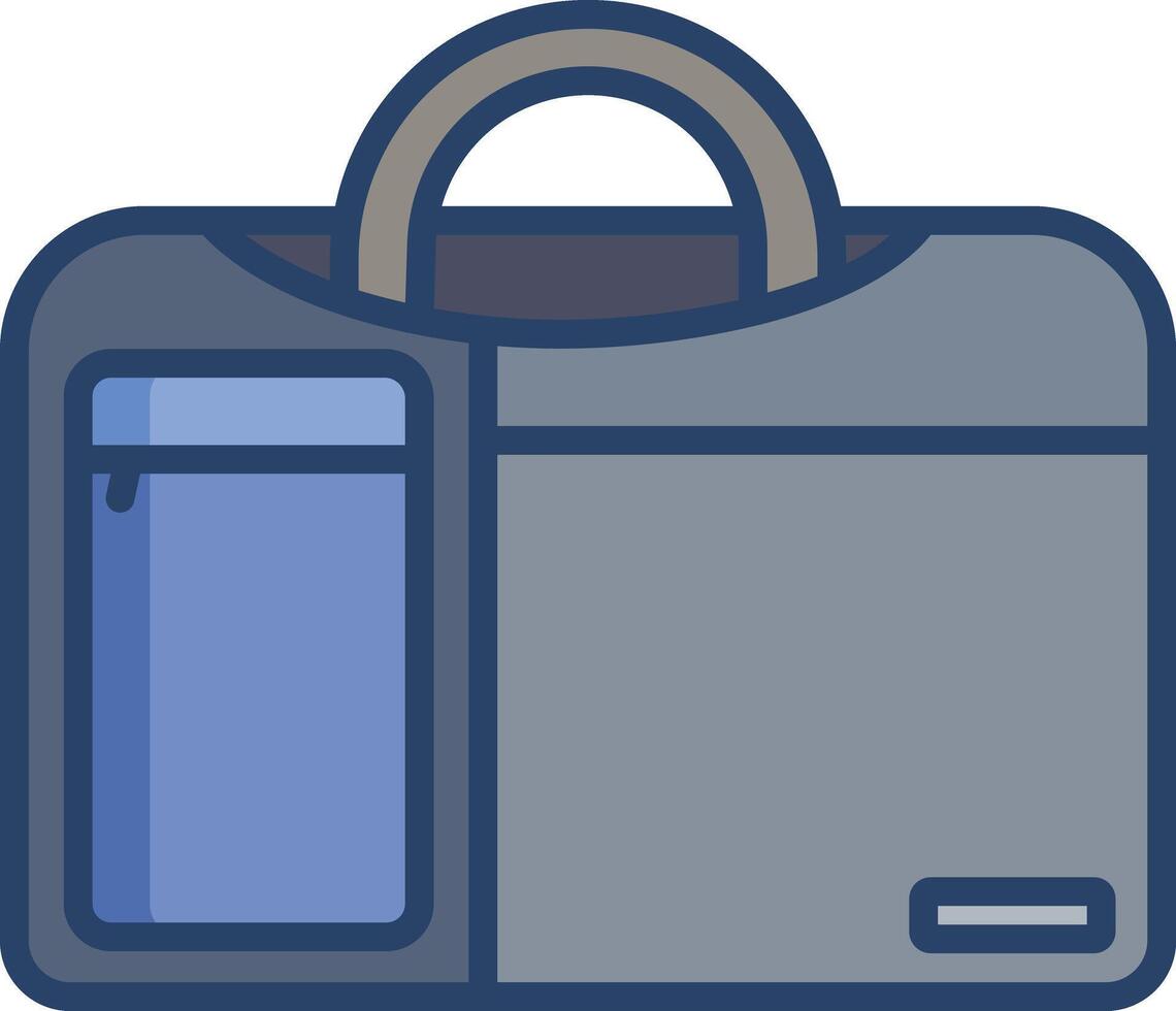 Backpack linear color illustration vector